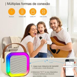 Caixinha De Som Karaokê Bluetooth Com 01 Microfone