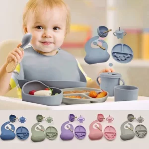 Kit Refeição Bebê Em Silicone